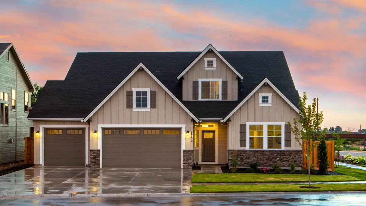 Family home at dusk