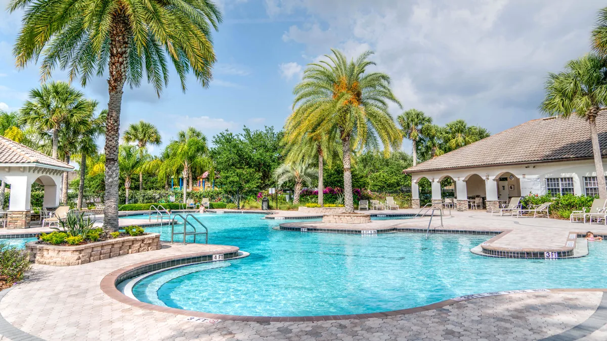 Resort-style swimming pool